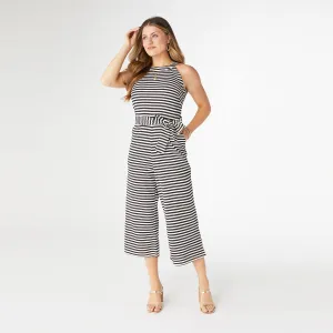Taya Striped Jumpsuit - Black/White