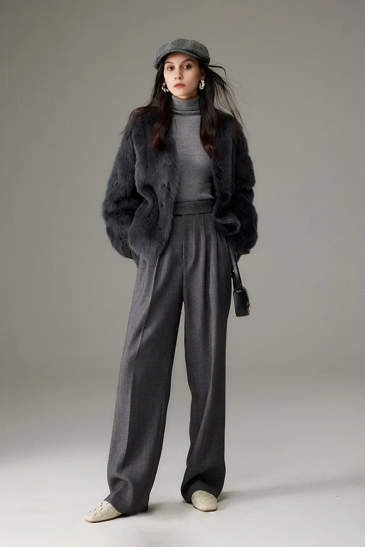 V-Neck Cropped Toscana Shearling sheepskin Jacket