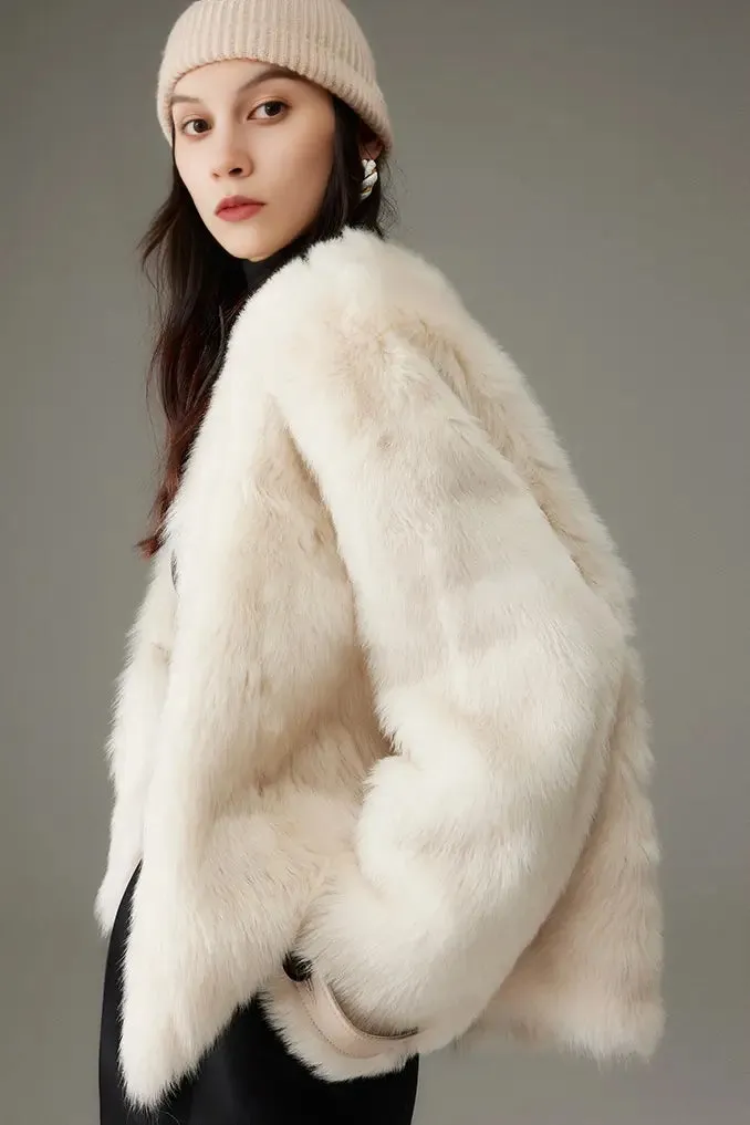 V-Neck Cropped Toscana Shearling sheepskin Jacket