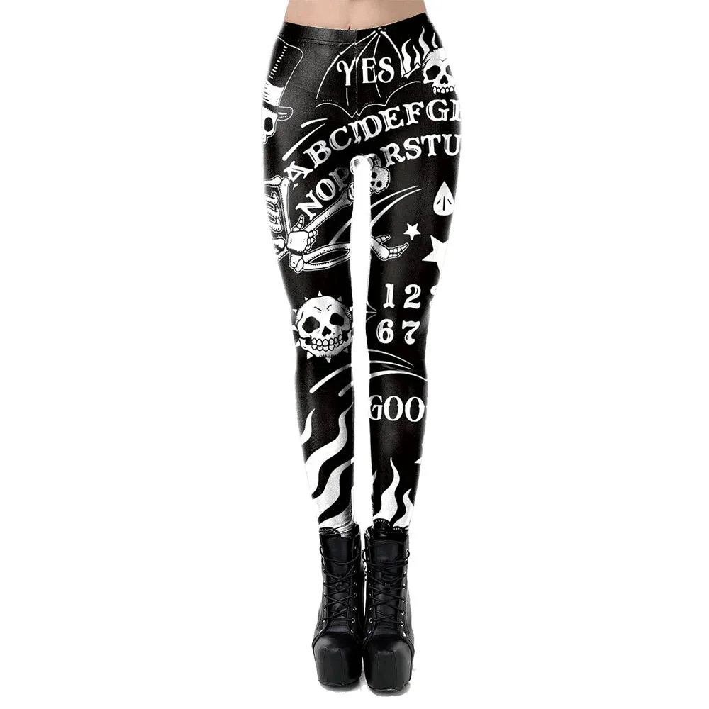 VIP Fashion Woman Gothic Leggings Sexy Steampunk Print Pants