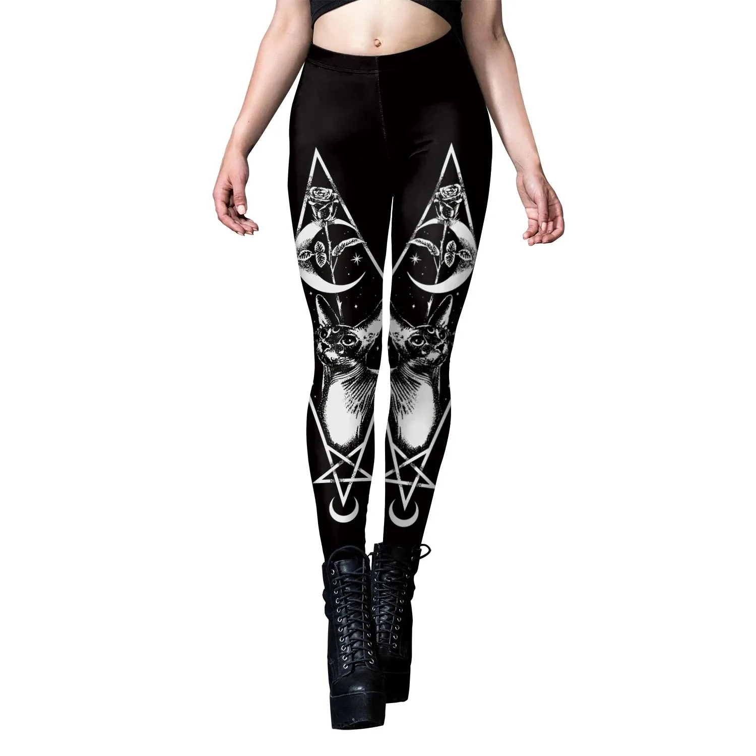 VIP Fashion Woman Gothic Leggings Sexy Steampunk Print Pants