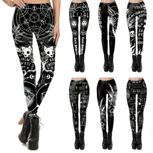 VIP Fashion Woman Gothic Leggings Sexy Steampunk Print Pants