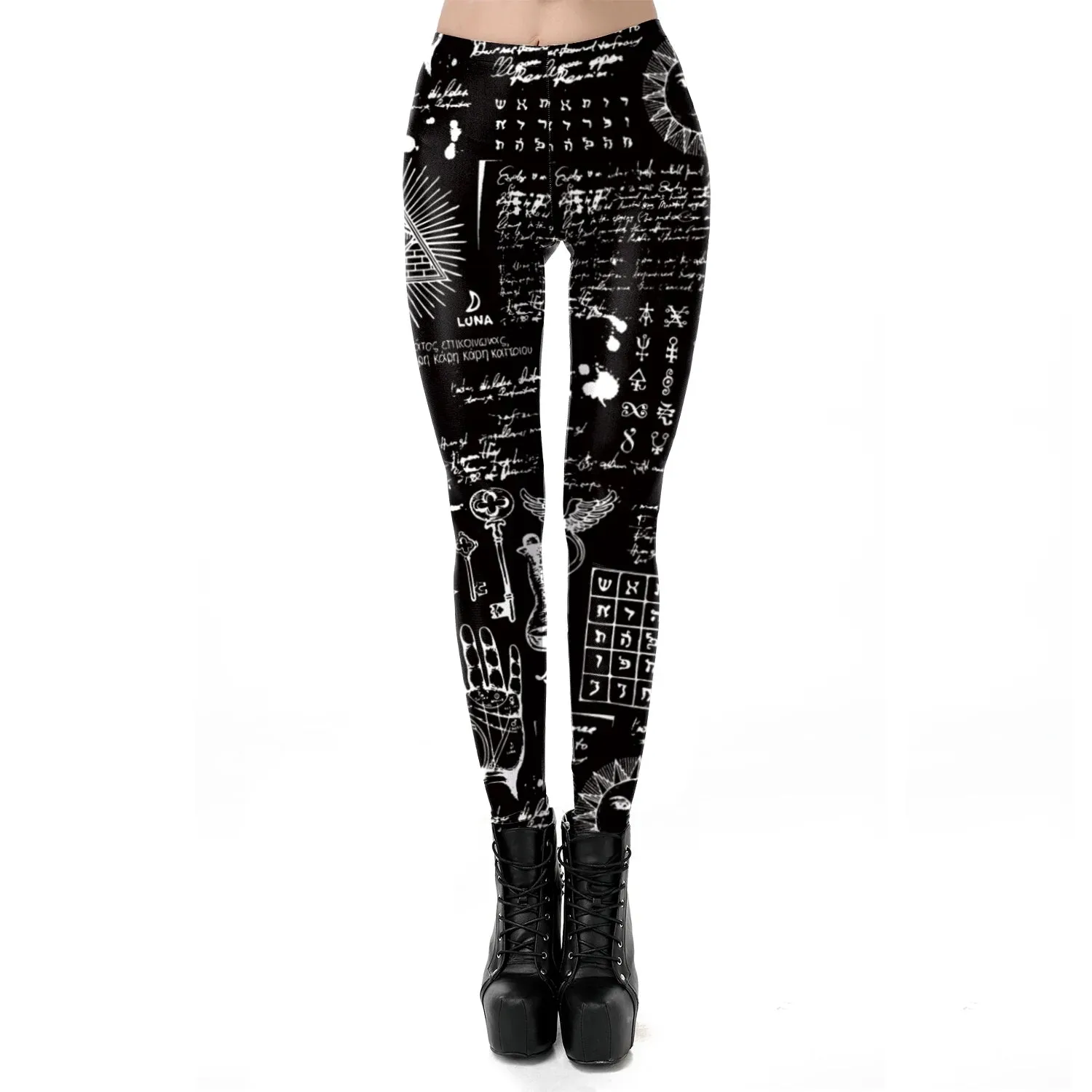 VIP Fashion Woman Gothic Leggings Sexy Steampunk Print Pants