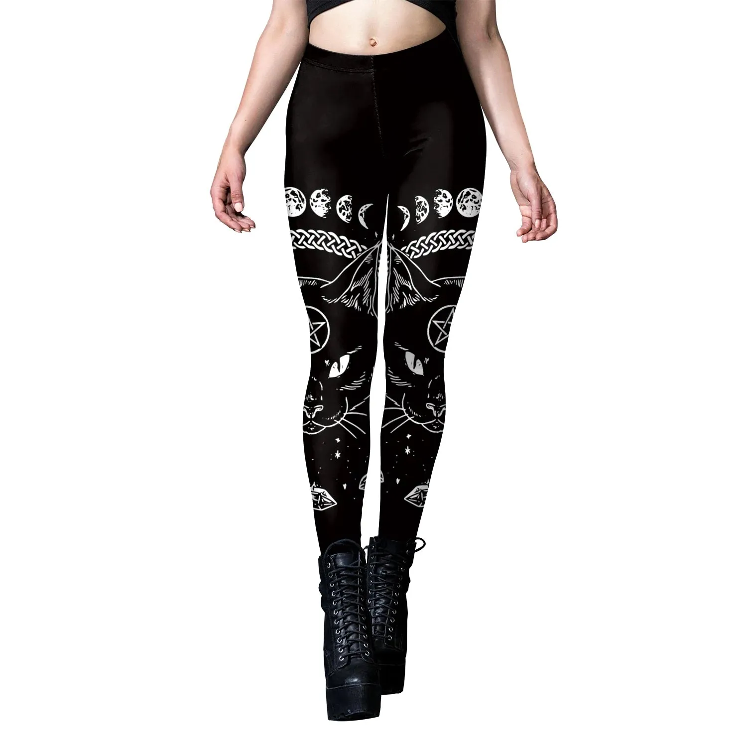 VIP Fashion Woman Gothic Leggings Sexy Steampunk Print Pants