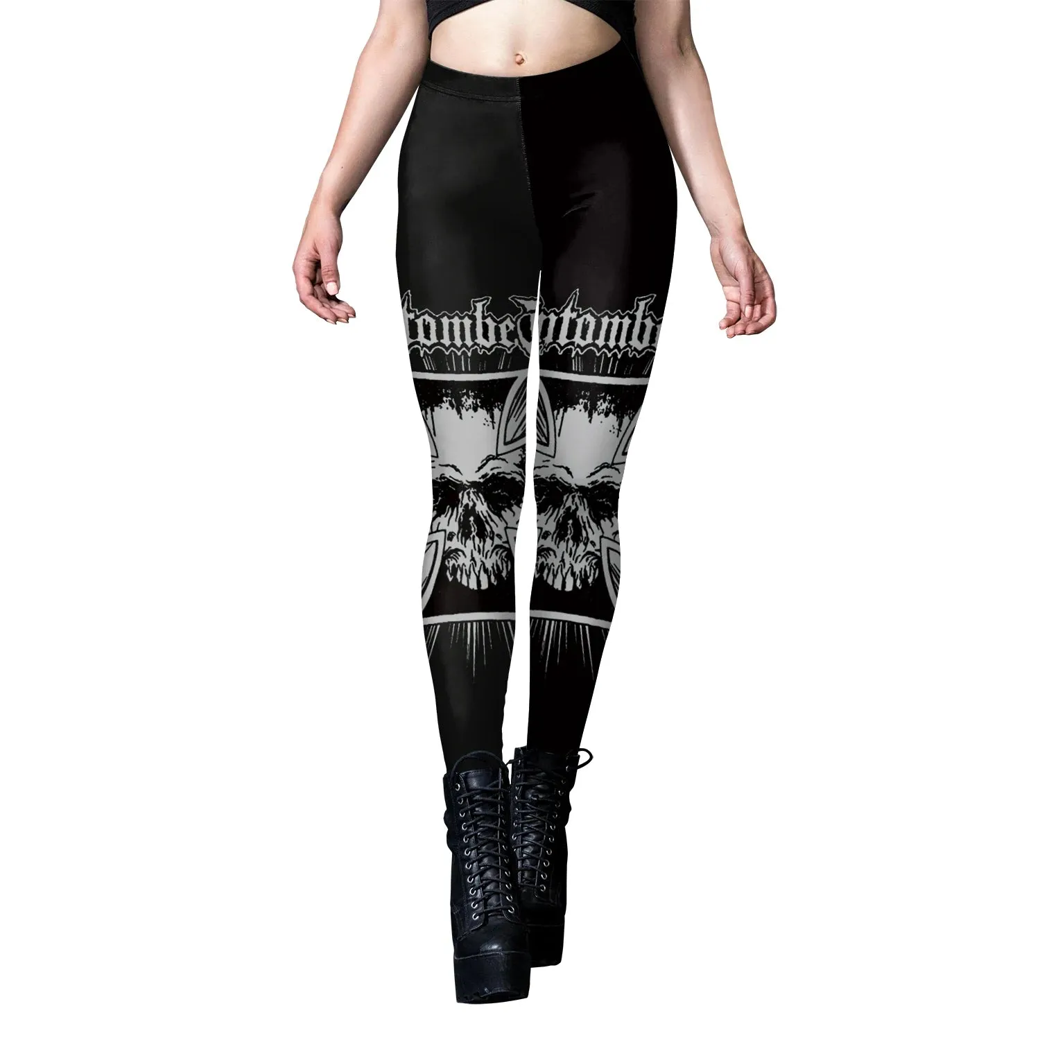 VIP Fashion Woman Gothic Leggings Sexy Steampunk Print Pants