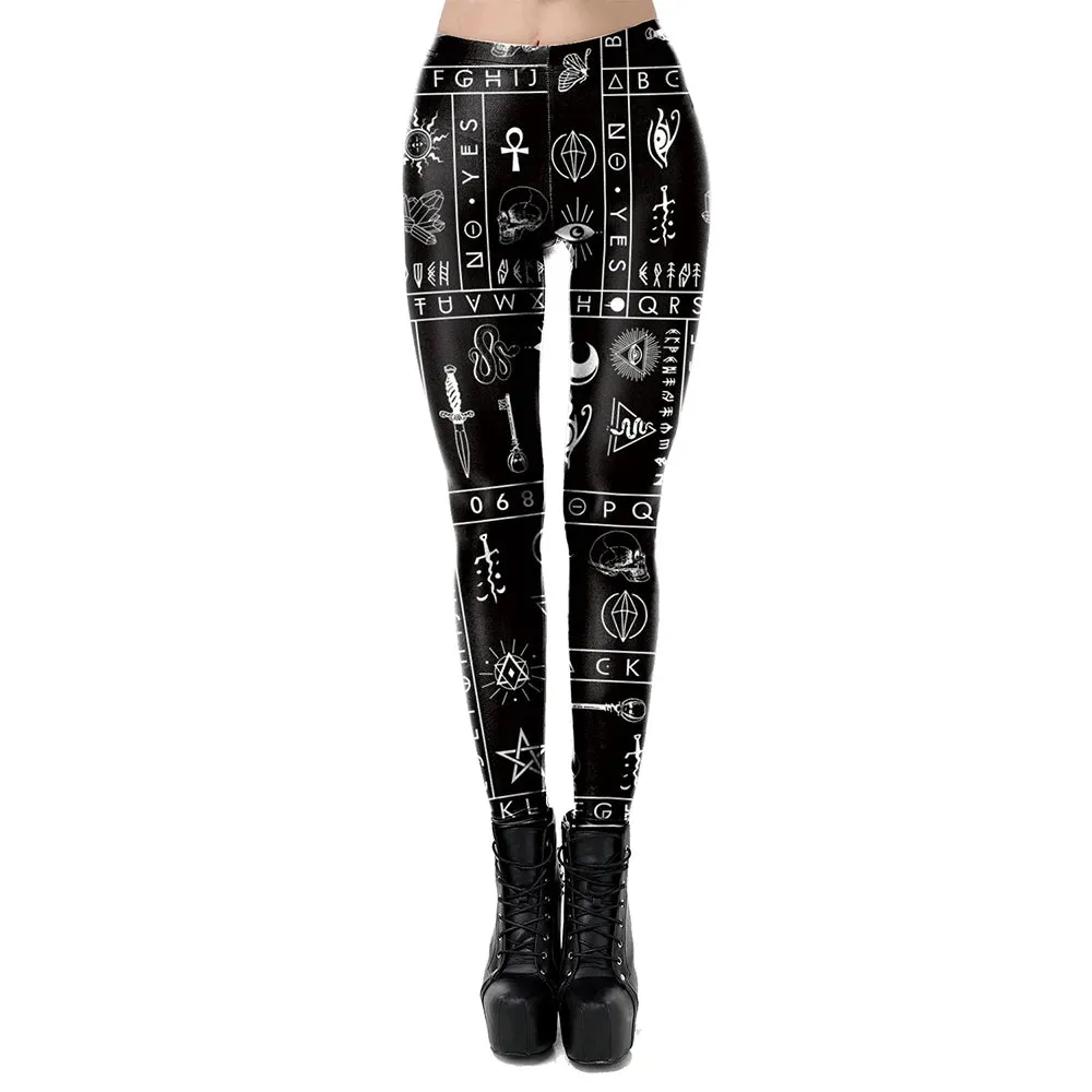 VIP Fashion Woman Gothic Leggings Sexy Steampunk Print Pants