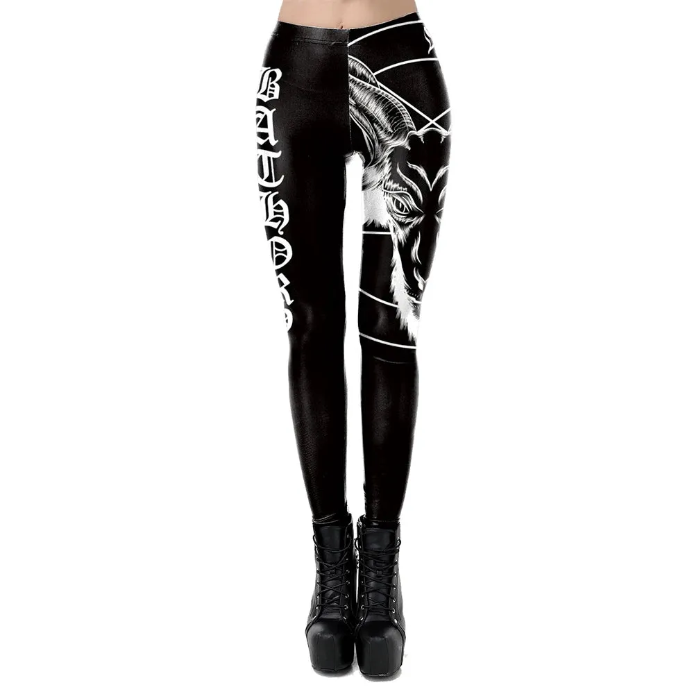 VIP Fashion Woman Gothic Leggings Sexy Steampunk Print Pants