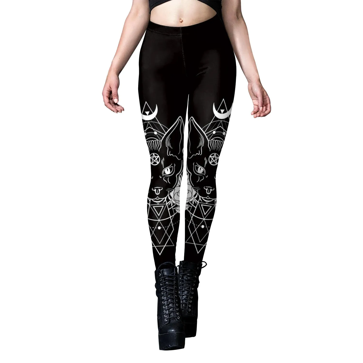VIP Fashion Woman Gothic Leggings Sexy Steampunk Print Pants
