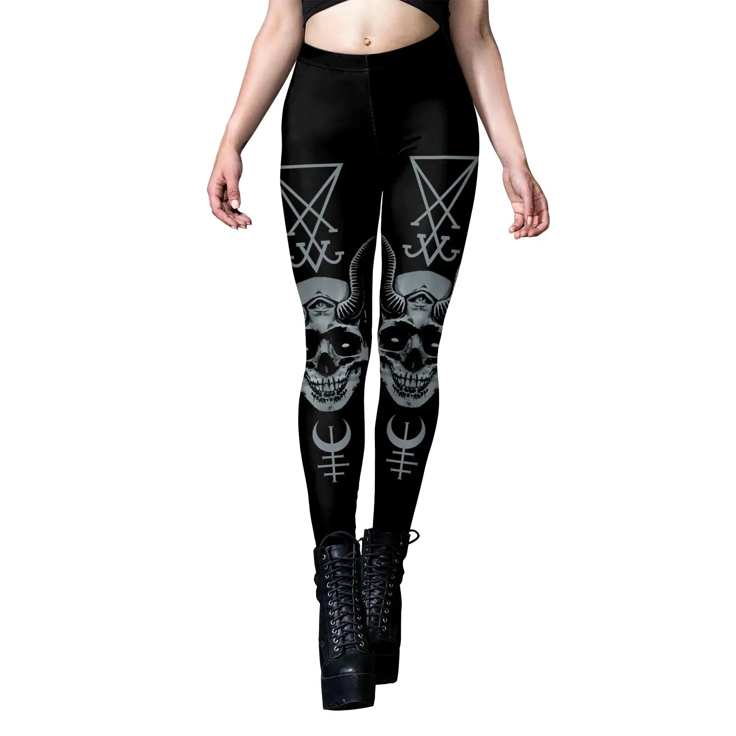 VIP Fashion Woman Gothic Leggings Sexy Steampunk Print Pants