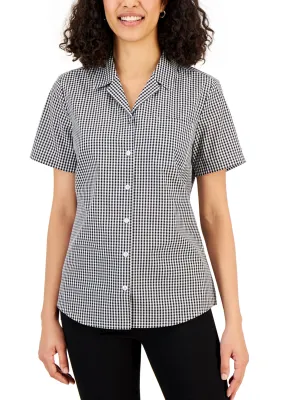 Women's Plaid Chemise,Black/White