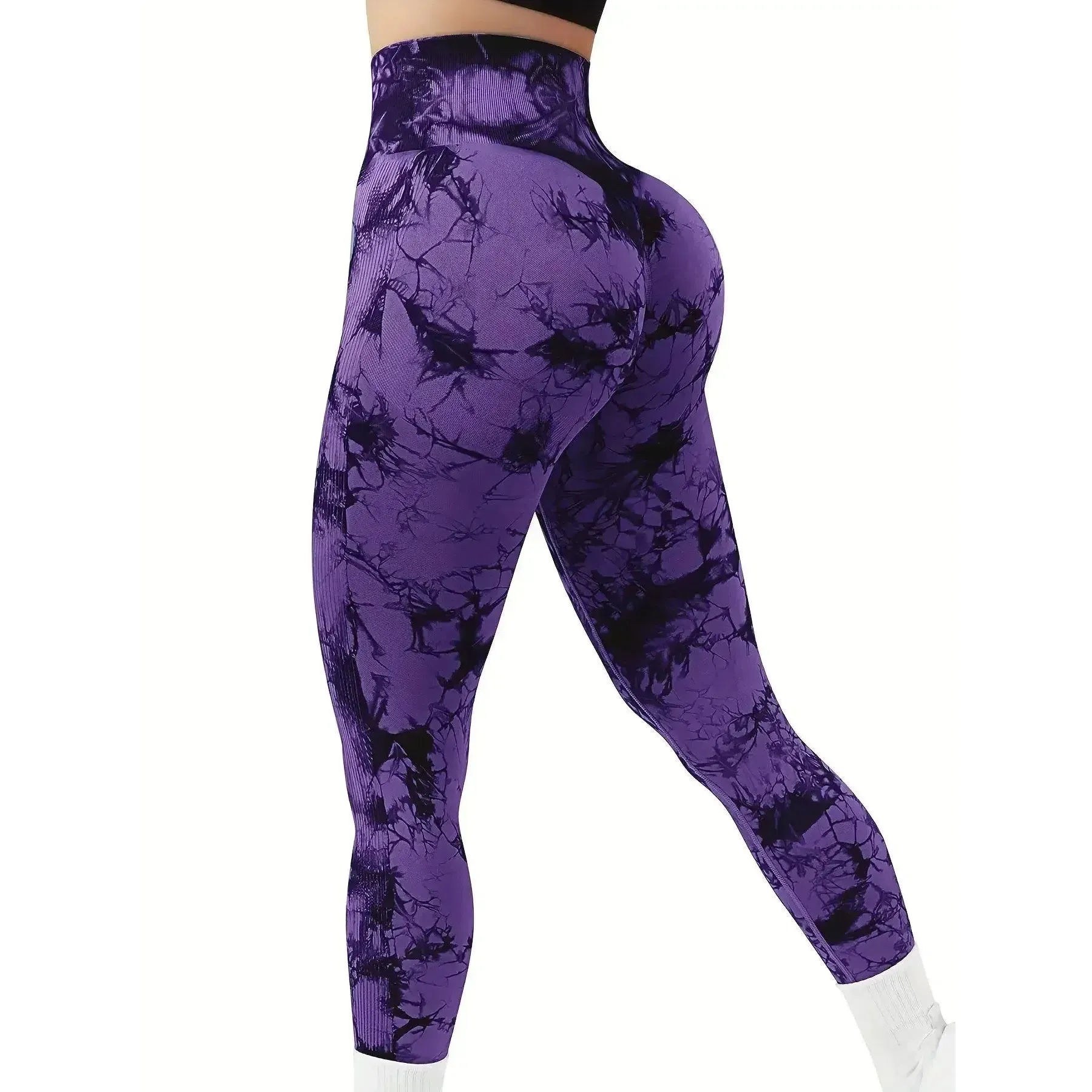 Women's Tie-Dye Seamless Peach Butt High Waist Butt Pants Stretch Fitness Yoga Pants