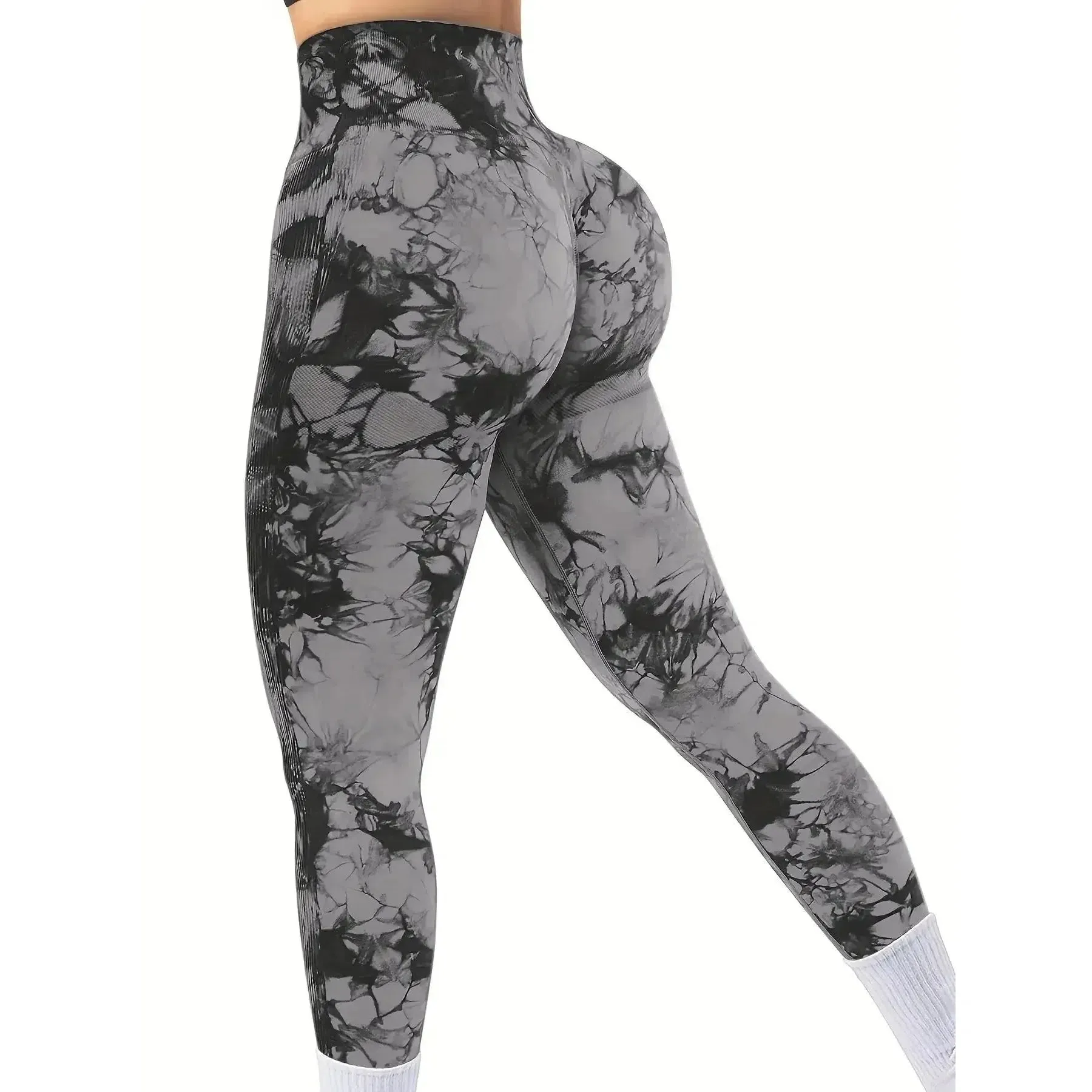 Women's Tie-Dye Seamless Peach Butt High Waist Butt Pants Stretch Fitness Yoga Pants